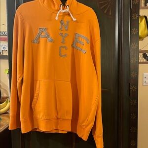 American Eagle Outfitters Orange Zip Up Sweater